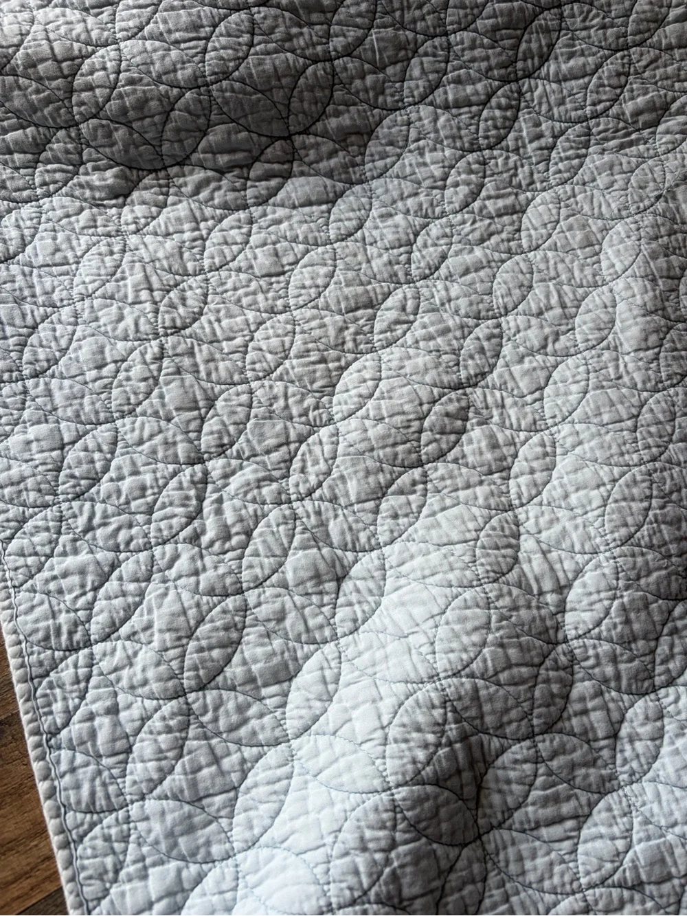 Light Blue and White Geometric Quilt King size heavy weight